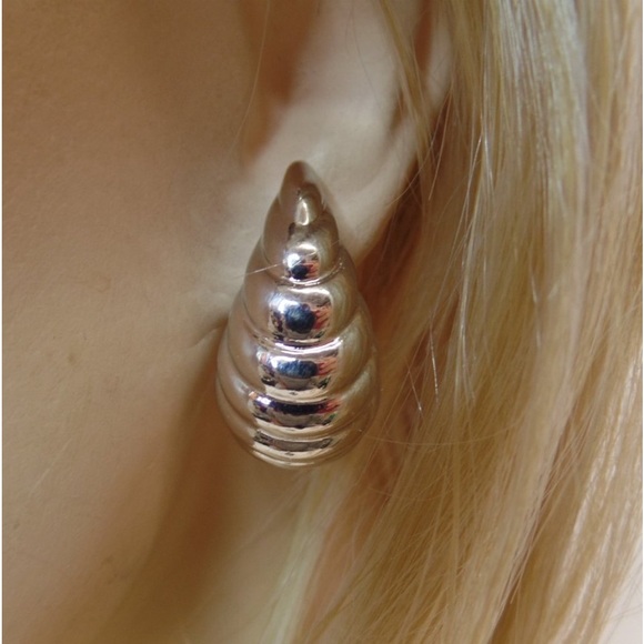 House Of Harlow Silver Tear Drop Earrings - Picture 2 of 7